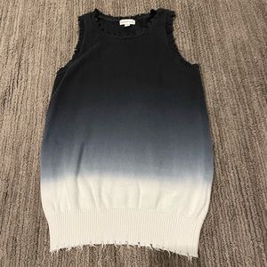 Minnie Rose cotton sweater ombré tank